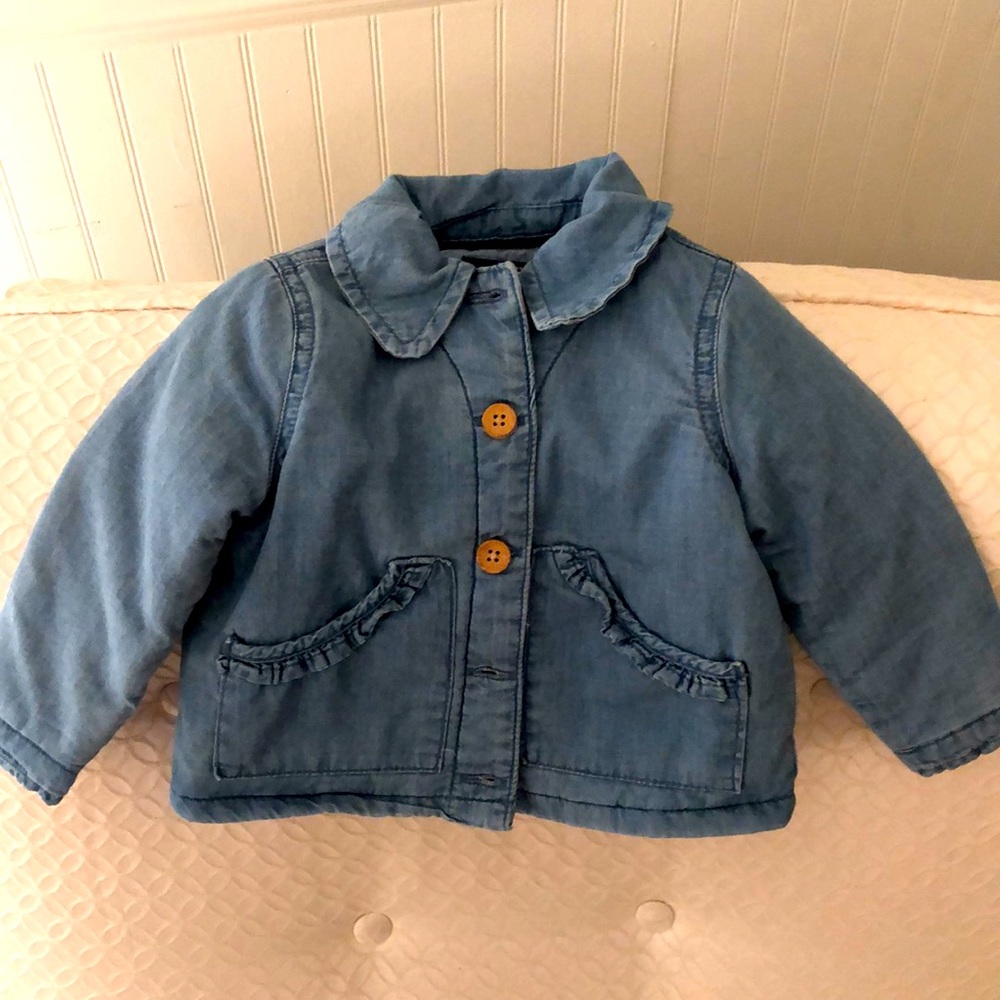OshKosh chambray puffer jacket. Baby girl.